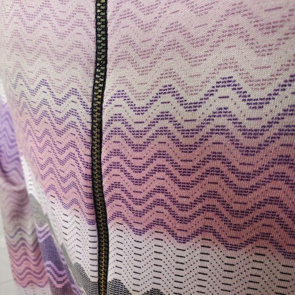 Karina Grimaldi LS Knit Dress Women's Pastel Zig Zag Print Bodycon Jersey Medium - Picture 9 of 10